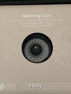 2024 Cook Islands 1 oz Silver Spinning Coin in OGP