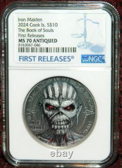 2024 Cook Islands $10 Iron Maiden Book Of Souls 2oz Coin Ngc Pf70 Ultra Cameo Fr