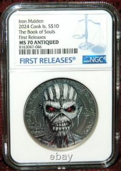 2024 Cook Islands $10 Iron Maiden Book Of Souls 2oz Coin Ngc Pf70 Ultra Cameo Fr
