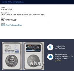 2024 Cook Islands $10 Iron Maiden Book Of Souls 2oz Coin Ngc Pf70 Ultra Cameo Fr