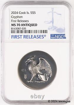 2024 Cook Islands 1oz Silver $5 Gryphon NGC MS70 First Release