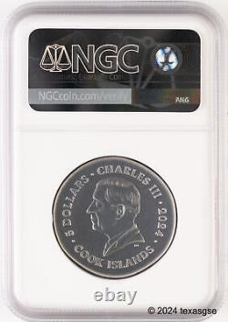 2024 Cook Islands 1oz Silver $5 Gryphon NGC MS70 First Release