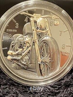 2024 Cook Islands 2 oz Silver $10 Motorbike Black Proof High Relief CIT