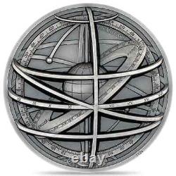2024 Cook Islands 2 oz Silver Historic Instruments Armillary Sphere Coin