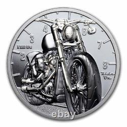 2024 Cook Islands 2 oz Silver Train Motorbike Black Proof