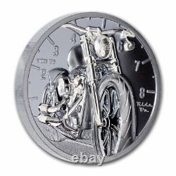 2024 Cook Islands 2 oz Silver Train Motorbike Black Proof