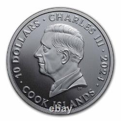 2024 Cook Islands 2 oz Silver Train Motorbike Black Proof