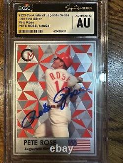 2024 Cook Islands 3g. 999 Silver Foil Autographed Red Series Pete Rose CGC