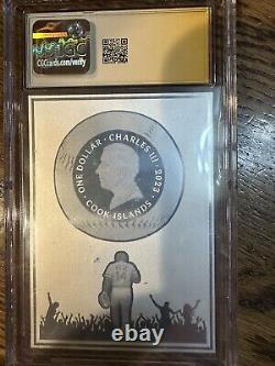 2024 Cook Islands 3g. 999 Silver Foil Autographed Red Series Pete Rose CGC