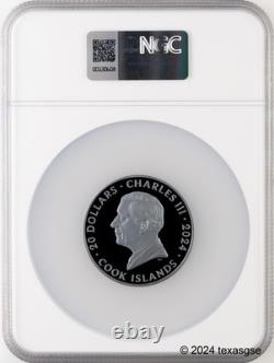 2024 Cook Islands 3oz Silver Iron Maiden Best of Eddie Black Proof NGC PR70 FR