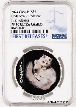 2024 Cook Islands $5 1oz Silver Proof Underlook Under-Cat PR70 FR NGC