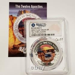 2024 Cook Islands $5 Beauty Twelve Apostles 1 oz. 999 Silver PCGS MS 70 Q6139