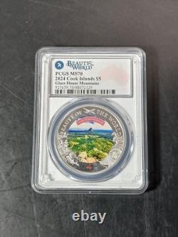 2024 Cook Islands $5 Beauty of the World Glass House Mountains PCGS MS70