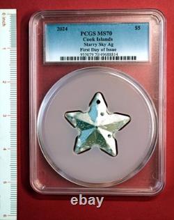 2024 Cook Islands $5 STARRY SKY, 1 oz. Silver PCGS MS70-Box/COA-Free Ship