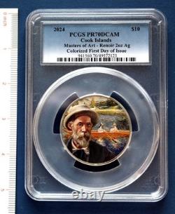 2024 Cook Islands, Auguste Renoir-Masters of Art Series, PCGS PR70, 2 oz. Silver
