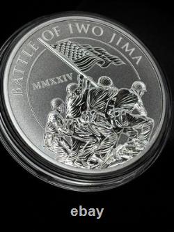 2024 Cook Islands Battle Of Iwo Jima $1. 1oz. 9999 Silver. Box & COA. GEM BU
