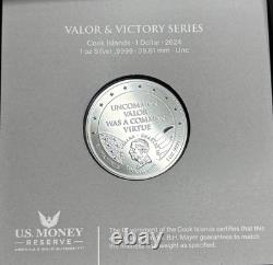 2024 Cook Islands Battle Of Iwo Jima $1. 1oz. 9999 Silver. Box & COA. GEM BU