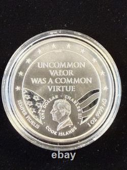2024 Cook Islands Battle Of Iwo Jima 1oz Silver. 9999 In Capsule Item #498