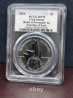 2024 Cook Islands Battle Of Normandy MS70 FDOI $1. 1oz. 9999 Silver. LIMITED