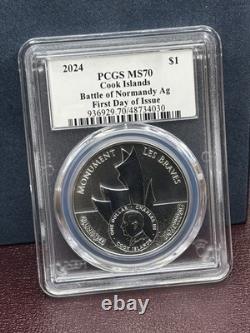 2024 Cook Islands Battle Of Normandy MS70 FDOI $1. 1oz. 9999 Silver. LIMITED