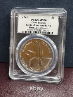 2024 Cook Islands Battle Of Normandy MS70 FDOI $1. 1oz. 9999 Silver. LIMITED