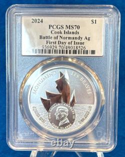 2024 Cook Islands Battle of Normandy $1 Dollar Silver 1 Oz. PCGS MS70