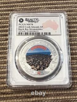 2024 Cook Islands Beauty of World Silver $5 Shark Bay Stromatolites PCGS MS70