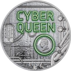 2024 Cook Islands Cyber Queen Rebirth 3oz Silver Black Proof Coin