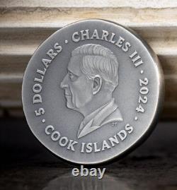 2024 Cook Islands GRYPHON, 1 oz. Silver High Relief PCGS SP70 Box/COA-Free Ship