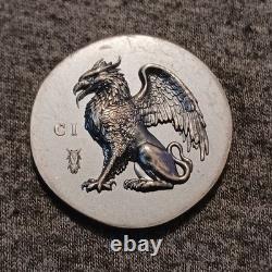 2024 Cook Islands Gryphon Numismatic Icons 1oz Silver Antiqued Coin. Coin Only