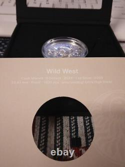 2024 Cook Islands Legends Wild West 1oz Silver Proof Coin Mintage 1500 LOT#398