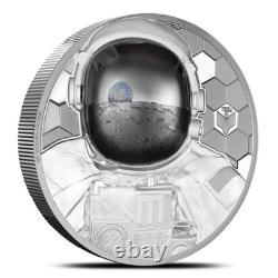 2024 Cook Islands Real Heroes Astronaut $20 3 Oz Silver Black Proof Coin 70 FR
