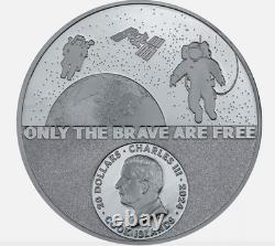 2024 Cook Islands Real Heroes Astronaut $20 3 Oz Silver Black Proof Coin 70 FR