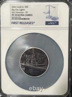 2024 Cook Islands Silver $5 San Francisco Big City Lights NGC PR70 First Release