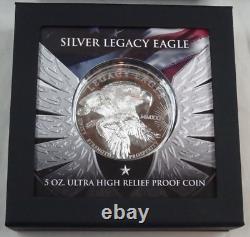 2024 Cook Islands Silver Legacy Eagle 5 Oz Proof Coin $25 Ultra High Relief CIT