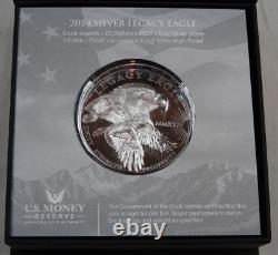 2024 Cook Islands Silver Legacy Eagle 5 Oz Proof Coin $25 Ultra High Relief CIT