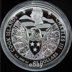 2024 Cook Islands Silver Legacy Eagle 5 Oz Proof Coin $25 Ultra High Relief CIT