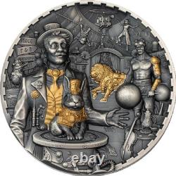 2024 Cook Islands Steampunk Carnival 3 oz Silver Antiqued Gilded Coin
