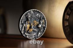 2024 Cook Islands Steampunk Carnival 3 oz Silver Antiqued Gilded Coin