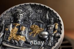 2024 Cook Islands Steampunk Carnival 3 oz Silver Antiqued Gilded Coin