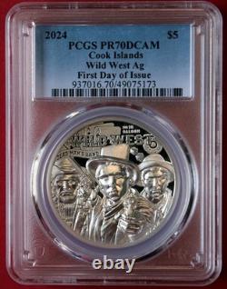 2024 Cook Islands WILD WEST 1 oz. Silver PCGS PR 70DCAM FDI-Free Ship