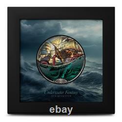 2025 3 oz Antique Cook Islands Silver Underwater Fantasy Sea Monster Coin 2025 3 oz Antique Cook Islands Silver Underwater Fantasy Sea Monster Coin