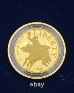 2025 $5 Cook Islands Gold Liberty Mustang Coin. 9999 Pure 24K Gold BU Round