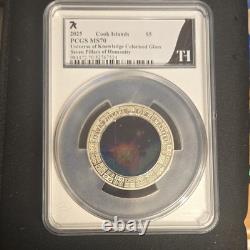 2025 $5 Universe Of Knowledge Colorized Glass 1oz Silver Pcgs Ms70 Cook Island