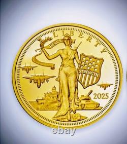 2025 Cook Island 24k Gold Coin Peace Through Strength Liberty
