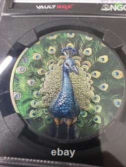 2025 Cook Island $5 Spectrum Peacock PF70 Ultra Cameo VAULTBOX