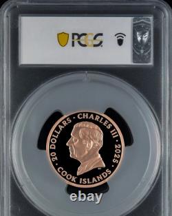 2025 Cook Islands $20 3oz Silver Dunescape Red Gold Colored PCGS PR69 First Day