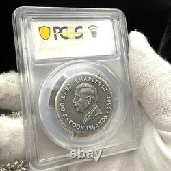 2025 Cook Islands $5 PCGS SP70 Leon. 999 Silver Coin Antique Finish 1 of 50 Mint