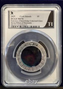 2025 Cook Islands $5 Universe of Knowledge Seven Pillars of Humanity PCGS MS70