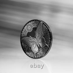 2025 Cook Islands Butterfly 1oz Silver Coin Obsidian Proof